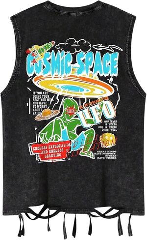 Verdusa Men's Graphic Tees Y2k Gothic Distressed Summer Shirt Grunge Hippie Sleeveless Tank Top in Saudi Arabia