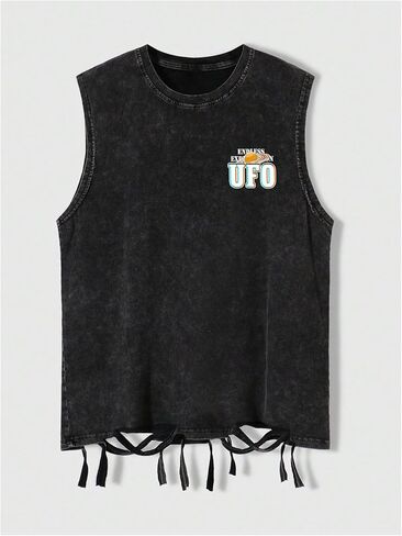 Verdusa Men's Graphic Tees Y2k Gothic Distressed Summer Shirt Grunge Hippie Sleeveless Tank Top in Saudi Arabia