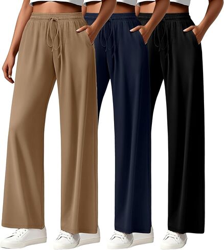 Neer 3 Pack سراويل الرباطية النسائية غير الرسمية سراويل الساقين الساق in Saudi Arabia