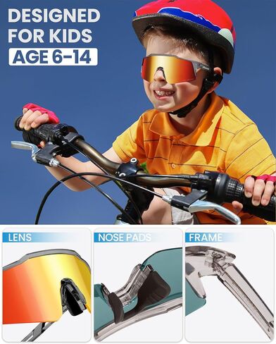 OutdoorMaster Hawk Kids Polarized Sunglasses, Kids Baseball Sunglasses with UV Protection for Girls & Boys 6-14 in Saudi Arabia
