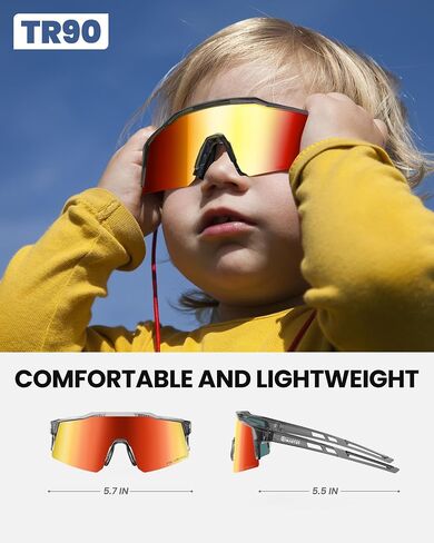 OutdoorMaster Hawk Kids Polarized Sunglasses, Kids Baseball Sunglasses with UV Protection for Girls & Boys 6-14 in Saudi Arabia