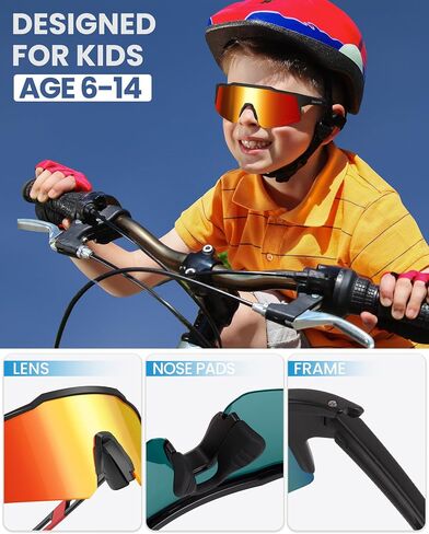 Outdoormaster Hawk Kids مستقطب نظارة شمسية ، ونظارات شمسية للأطفال مع حماية للأشعة فوق البنفسجية للفتيات والفتيان 6-14 in Saudi Arabia