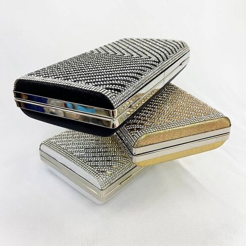 Rhinestone Evening Clutch Purse Sequin Bag,Woman Sparkling Handbag Formal Clutch with Chain for Wedding Party in Saudi Arabia