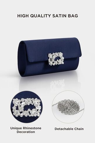 Coucoland Clutch Purses for Women - Satin Evening Bag Crystal Embellished Handbag for Bride Party Prom Wedding in Saudi Arabia
