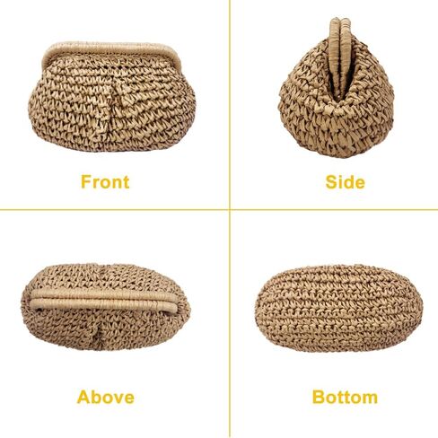 Straw Clutch Purses for Women Crossbody Vacation Handbags Woven Boho Pouch Bags Summer Beach Evening Bags in Kuwait