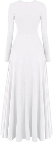 Women's Praise Dance Dress Irregular Gold Metallic Long Sleeve Church Robe Worship Liturgical Lyrical Dance Costume in Kuwait