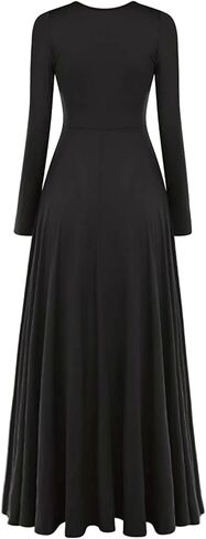 Women's Praise Dance Dress Irregular Gold Metallic Long Sleeve Church Robe Worship Liturgical Lyrical Dance Costume in Kuwait
