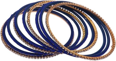 Efulgenz Indian Bangles Set - Wedding Bangles with Rhinestone CZ Plain Metal Bracelet for Women in Saudi Arabia