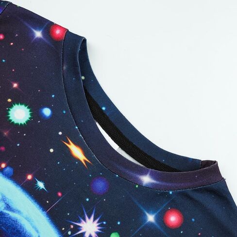 Astronaut Neon Shirts for Boys 5-14 Years, Crew Neck 3D Short Sleeve Fashion T-Shirts for Kids Graphic Tees in Saudi Arabia