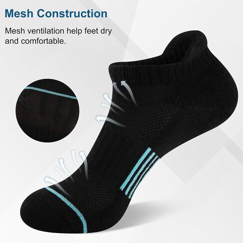 Heatuff 7 Pairs Womens Ankle Socks Athletic Cushioned Anti-Blister Running Low Cut Socks with Tab in Saudi Arabia