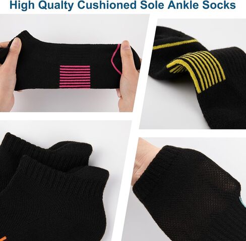 Heatuff 7 Pairs Womens Ankle Socks Athletic Cushioned Anti-Blister Running Low Cut Socks with Tab in Saudi Arabia