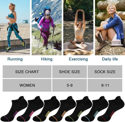 Heatuff 7 Pairs Womens Ankle Socks Athletic Cushioned Anti-Blister Running Low Cut Socks with Tab in Saudi Arabia