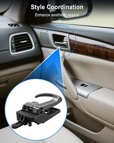 TIKSCIECNE Interior Door Handle Fit for Santa Fe 2007 2008 2009 2010 2011 2012 Replace 82610-2B000 82620-2B000，Left and Right Side Door Handle Including Black House Silver Lever Gray Knob in Saudi Arabia