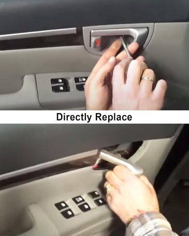 TIKSCIECNE Interior Door Handle Fit for Santa Fe 2007 2008 2009 2010 2011 2012 Replace 82610-2B000 82620-2B000，Left and Right Side Door Handle Including Black House Silver Lever Gray Knob in Saudi Arabia