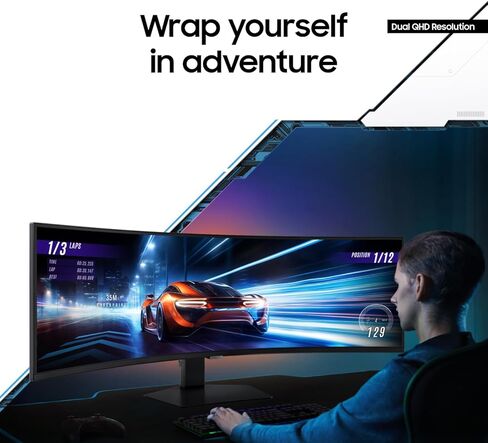 شاشة ألعاب سامسونج أوديسي G9 مقاس 49 بوصة DQHD 1000R منحنية، 1 مللي ثانية (GtG)، VESA DisplayHDR 1000، 240 هرتز، AMD FreeSync Premium Pro، حامل قابل لضبط الارتفاع، LS49CG954ENXZA، 2024 in Kuwait