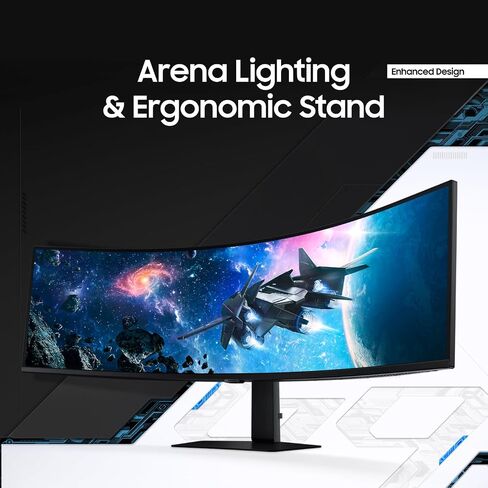 شاشة ألعاب سامسونج أوديسي G9 مقاس 49 بوصة DQHD 1000R منحنية، 1 مللي ثانية (GtG)، VESA DisplayHDR 1000، 240 هرتز، AMD FreeSync Premium Pro، حامل قابل لضبط الارتفاع، LS49CG954ENXZA، 2024 in Kuwait