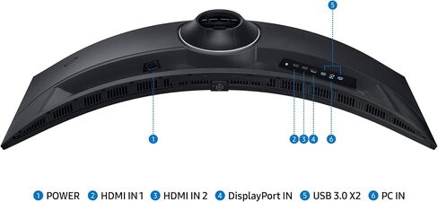 شاشة ألعاب سامسونج أوديسي G9 مقاس 49 بوصة DQHD 1000R منحنية، 1 مللي ثانية (GtG)، VESA DisplayHDR 1000، 240 هرتز، AMD FreeSync Premium Pro، حامل قابل لضبط الارتفاع، LS49CG954ENXZA، 2024 in Kuwait