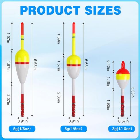 SILANON Wood Slip Bobbers Fishing Floats and Bobbers Spring Oval Stick Slip Floats for Crappie Catfish Trout Panfish Walleyes Fishing 5/10pcs in Saudi Arabia