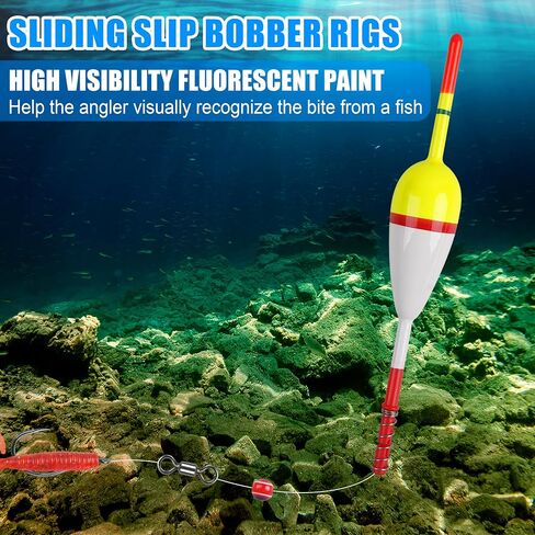 SILANON Wood Slip Bobbers Fishing Floats and Bobbers Spring Oval Stick Slip Floats for Crappie Catfish Trout Panfish Walleyes Fishing 5/10pcs in Saudi Arabia