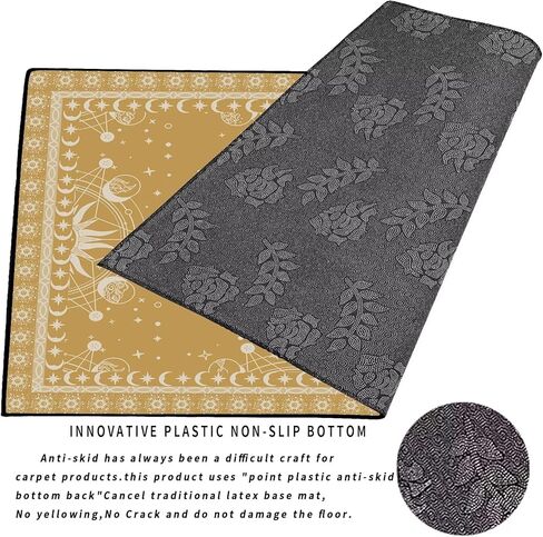 سجادة الشمس والقمر بوهو سجاد المنطقة السماوية لغرفة النوم وغرفة المعيشة البوهيمية الغامضة والهلال الشمسي ونجوم المجرة سجادة أرضية ممسحة سجادة، 47 بوصة × 31 بوصة، أسود in Kuwait