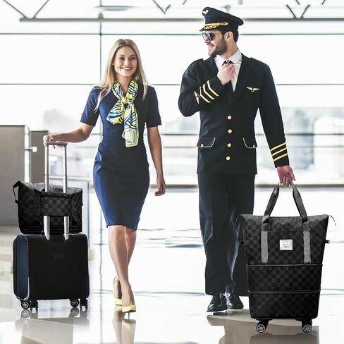Foldable Travel Duffel Bag, Expandable Duffle Bag with Wheels, Lightweight Luggage Bags for Travel Carry on, Women Large Expandable Foldable Travel Bags Organizer for Luggage in Saudi Arabia