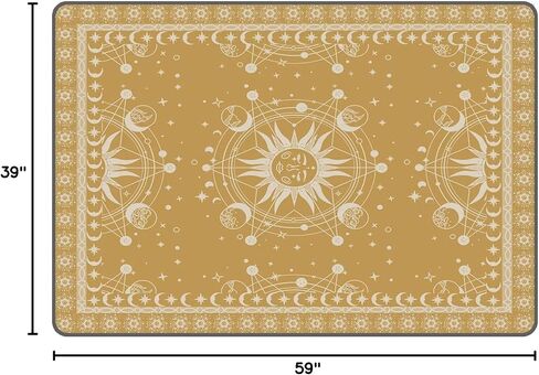 سجادة الشمس والقمر بوهو سجاد المنطقة السماوية لغرفة النوم وغرفة المعيشة البوهيمية الغامضة والهلال الشمسي ونجوم المجرة سجادة أرضية ممسحة سجادة، 47 بوصة × 31 بوصة، أسود in Kuwait