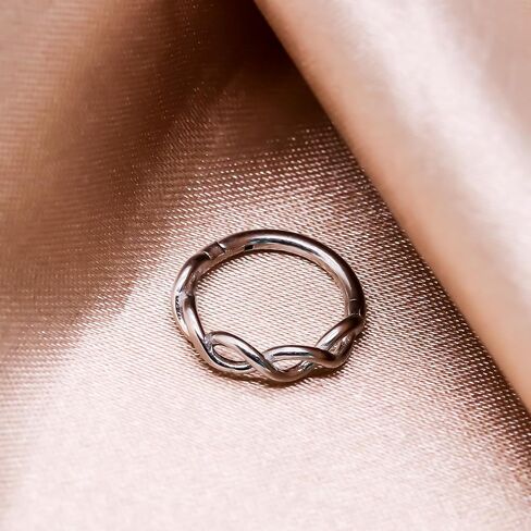 3 Pcs Nose Rings Hoops for Women 316L Surgical Steel Opal Septum Rings 16G Hinged Nose Piercings Jewelry Cartilage Earring Helix Rook Tragus Daith 8mm in Saudi Arabia