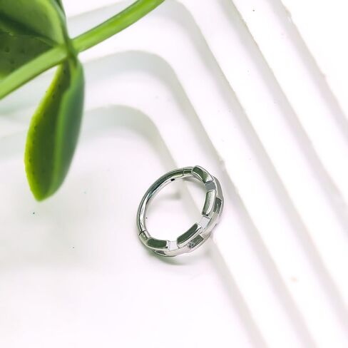 3 Pcs Nose Rings Hoops for Women 316L Surgical Steel Opal Septum Rings 16G Hinged Nose Piercings Jewelry Cartilage Earring Helix Rook Tragus Daith 8mm in Saudi Arabia
