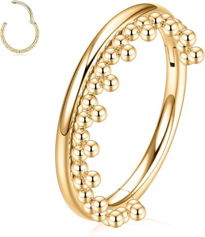Funlmo 316L Surgical Steel Vane Ring حلقة غضروف محارة Helix Daith Rook Tragus Percing Jewelry Septum Jewelry in Saudi Arabia