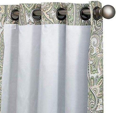 HLC.ME Paris Paisley Thermal Insulated Blackout Decorative Rod Pocket Short Scalloped Curtain Valance for Kitchen, Bathroom, Basement and Small Windows (50 W x 20 L Inch, Sage Green) in Saudi Arabia