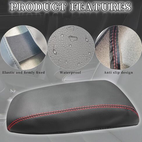 Bilisin Center Console Cover Compatible with Toyota Corolla 2014-2019 Accessories Waterproof Middle Console Lid Cover PU Leather Armrest Box Cover Protector (Red Thread) in Saudi Arabia