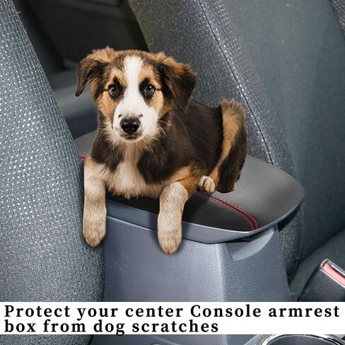Bilisin Center Console Cover Compatible with Toyota Corolla 2014-2019 Accessories Waterproof Middle Console Lid Cover PU Leather Armrest Box Cover Protector (Red Thread) in Saudi Arabia