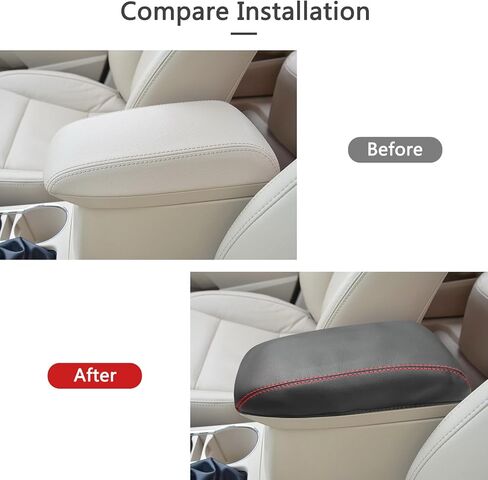 Bilisin Center Console Cover Compatible with Toyota Corolla 2014-2019 Accessories Waterproof Middle Console Lid Cover PU Leather Armrest Box Cover Protector (Red Thread) in Saudi Arabia