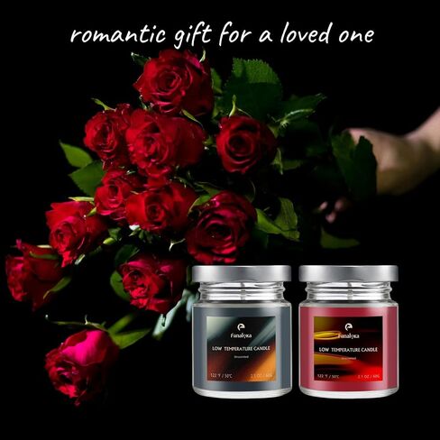 Low Temperature Candles Sets, Low Heat Body Safe Candles, Unscented, Black & Red (4.2 oz Variety Pack, 2 Pack)- FANALOKA in Saudi Arabia