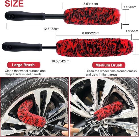 مجموعة فرشاة إطارات العجلات 9pcs - تنظيف فرش للعجلات والإطارات والحافات والمتحدث in Kuwait
