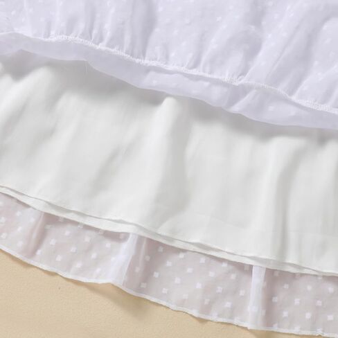 Girls Summer Dress Swiss Dots Ruffle Flutter Sleeve A-Line Sundress Flowy Pleated Dress for 5-13Y in Saudi Arabia
