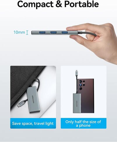 USB C Hub for MacBook, VENTION USB Type C Hub Multiport Adapter 6 in 1 with 4K HDMI USB 3.0 Data Transfer SD/TF Card Reader, USB C Dongle Compatible with MacBook Pro/Air, iPad Pro, Surface,XPS in Saudi Arabia