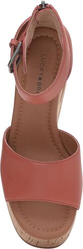 Lucky Brand Women's Himmy Sculpted Wedge Sandal, Black, 9.5 in Saudi Arabia