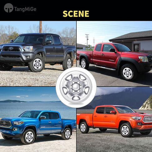TangMiGe 4-Pack Wheel Skins Compatible with Toyota Tacoma 2005-2023, 16 inch 16", Hubcap Wheel Cover (Black Color) in Saudi Arabia