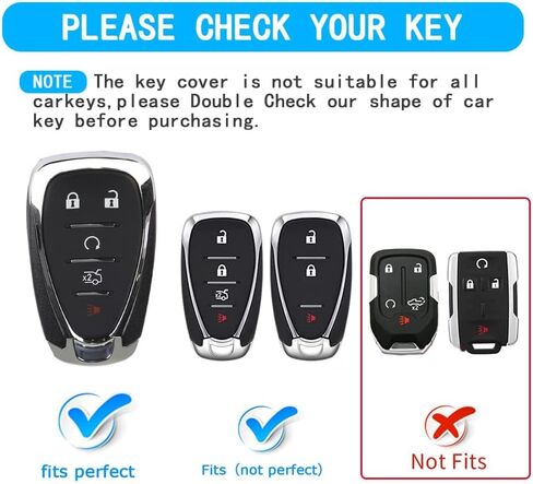 لغطاء مفتاح Chevy مع سلسلة المفاتيح ، واقي قذيفة Car Key Case لـ Chevrolet Equinox Malibu Camaro Traverse Blazer Cruze Volt Bolt Sonic Trax Tahoe 5 Buttons Smart Key Colder (Blue) in Saudi Arabia