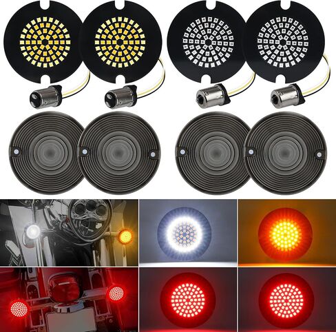 1157 LED Turn Signals 3 1/4", Front Rear Combo Set Flat Housing Led Light Fit for Harley Davidson Electra Glide Road King Softail Tour Glide Ultra Limited 1986-2025 in Saudi Arabia