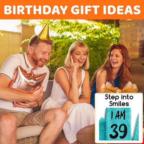 HAPPYPOP Birthday Gifts for Women - Socks for 40 Year Old Woman Man, 38 39 40 Year Old Sock Birthday Gift Ideas for Her Him in Saudi Arabia