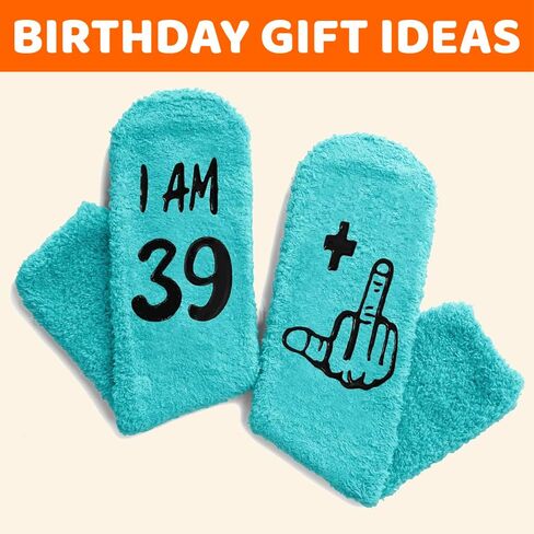 HAPPYPOP Birthday Gifts for Women - Socks for 40 Year Old Woman Man, 38 39 40 Year Old Sock Birthday Gift Ideas for Her Him in Saudi Arabia