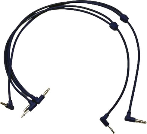 Luigi's Modular M-Doppio Mini Y Right Angled Splitter Patch Cables 15cm x 15cm - 2 Pack (Blue) - 3.5mm Splitter for Eurorack Modular Synthesizer in Saudi Arabia