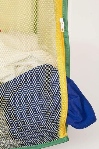 Store & Score Over The Door Hanging Kids Fun LED Baseball Light-Up Collapsible Mesh Laundry Hamper Basket, Toy Chest, Heavy Duty Metal Hooks Included. Patent Pending in Kuwait