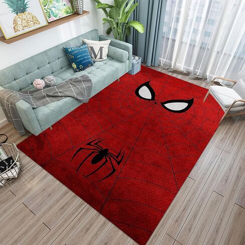 Spider Area Rug 3D Digital Print Carpet White Eyes Red Spider Web Rug Perfect for Kids Room Bedroom Playroom and Home Decoration Floor Mat Rugs 2' x 3' in Saudi Arabia