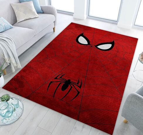 Spider Area Rug 3D Digital Print Carpet White Eyes Red Spider Web Rug Perfect for Kids Room Bedroom Playroom and Home Decoration Floor Mat Rugs 2' x 3' in Saudi Arabia