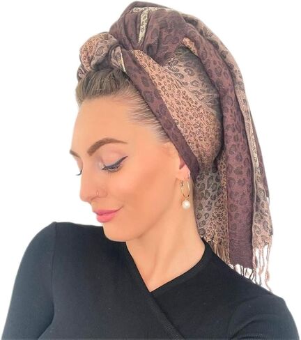 Wrapunzel Pashmina Super Soft Animal Print Scarf for Headwrapping and Fashion. 5 Custom Made Colors of Luscious in Saudi Arabia