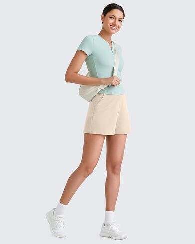 G4Free Casual Shorts for Women 3'' Athletic Shorts Elastic Waist Running Shorts Summer Shorts with Pockets in Saudi Arabia