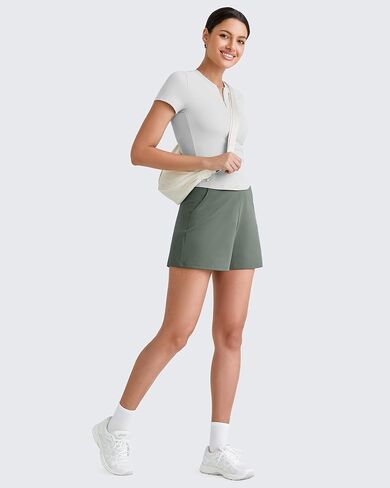 G4Free Casual Shorts for Women 3'' Athletic Shorts Elastic Waist Running Shorts Summer Shorts with Pockets in Saudi Arabia
